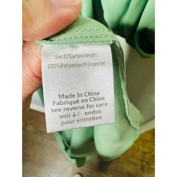 NWT Caroline Constas Green Flowy Sleeves Tie-Waist Odessa Maxi Dress Size XS - Picture 15 of 15